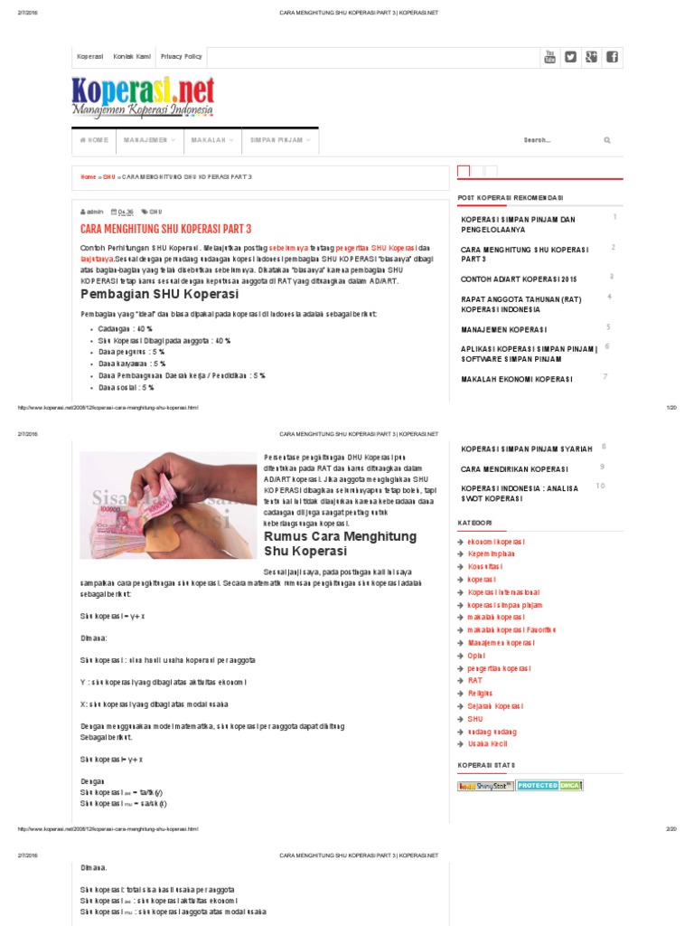 Cara Menghitung Shu Koperasi Part 3 _ Koperasi