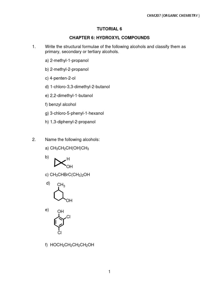 Tutorial 6 Alcohol Alcohol Compuestos De Hidrógeno