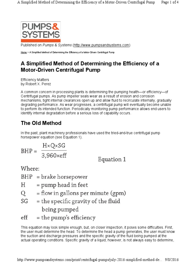 Centrifugal Pumps Efficiency | PDF | Pump | Engines