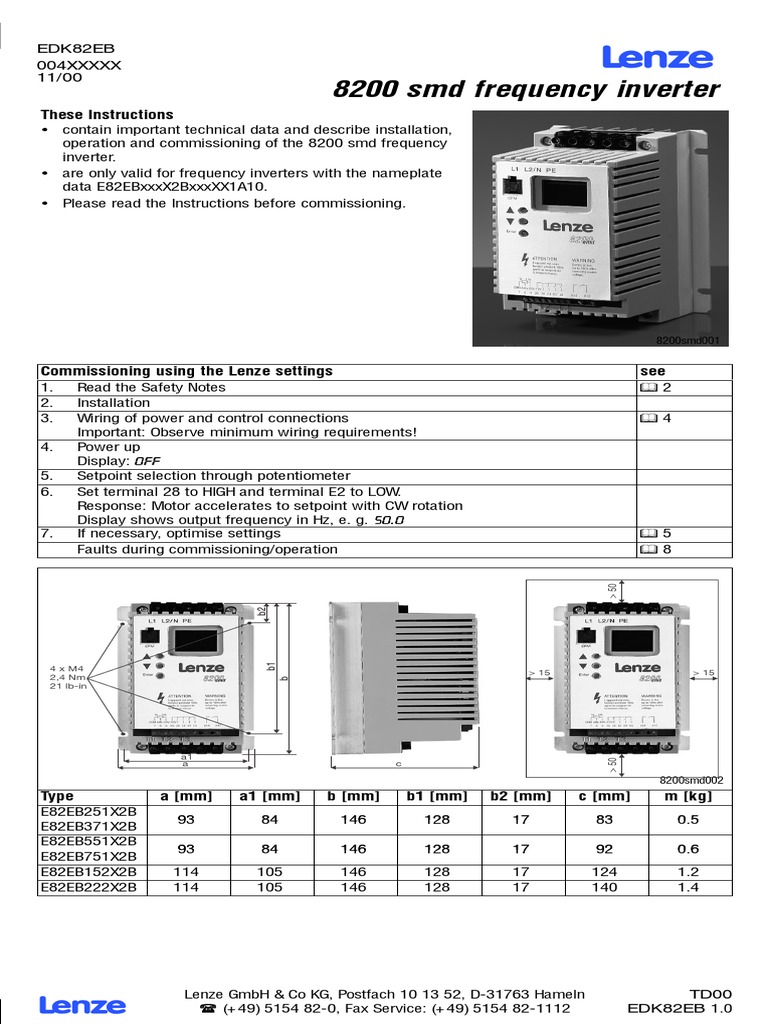 8200smd (Lenze) PDF | | Mains Electricity | Fuse (Electrical)