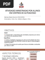 Atividades Ministradas Por Alunos Em Centros de Autoacesso