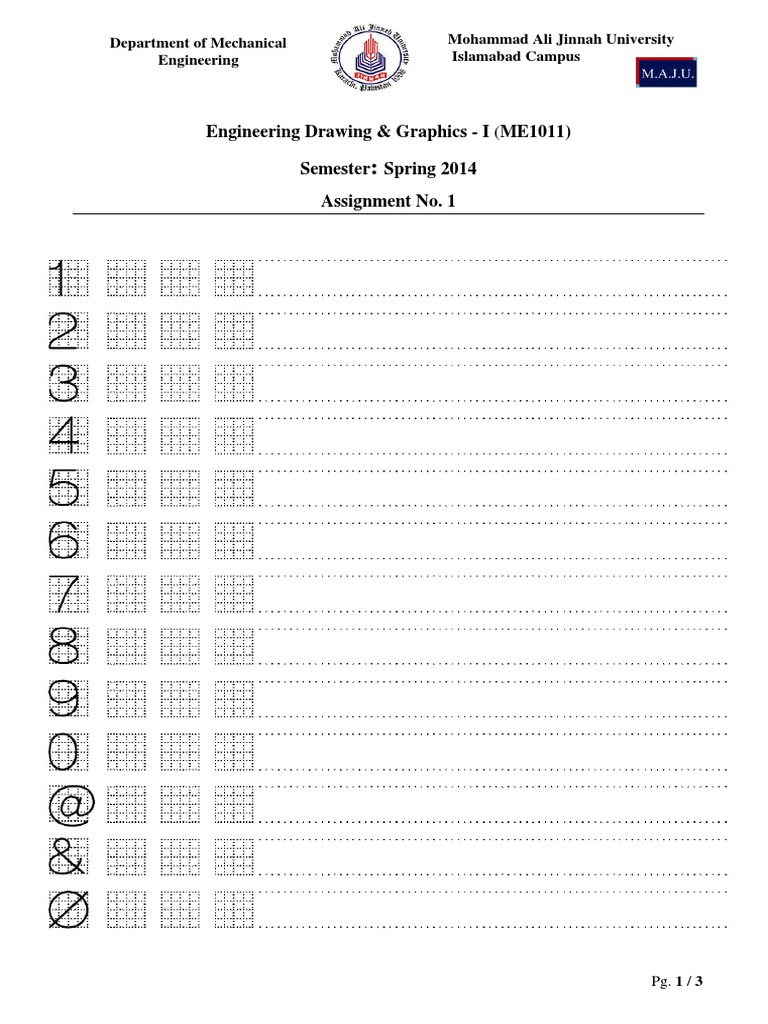 Engineering Drawing & Graphics - I (ME1011) Semester Spring 2014 ...