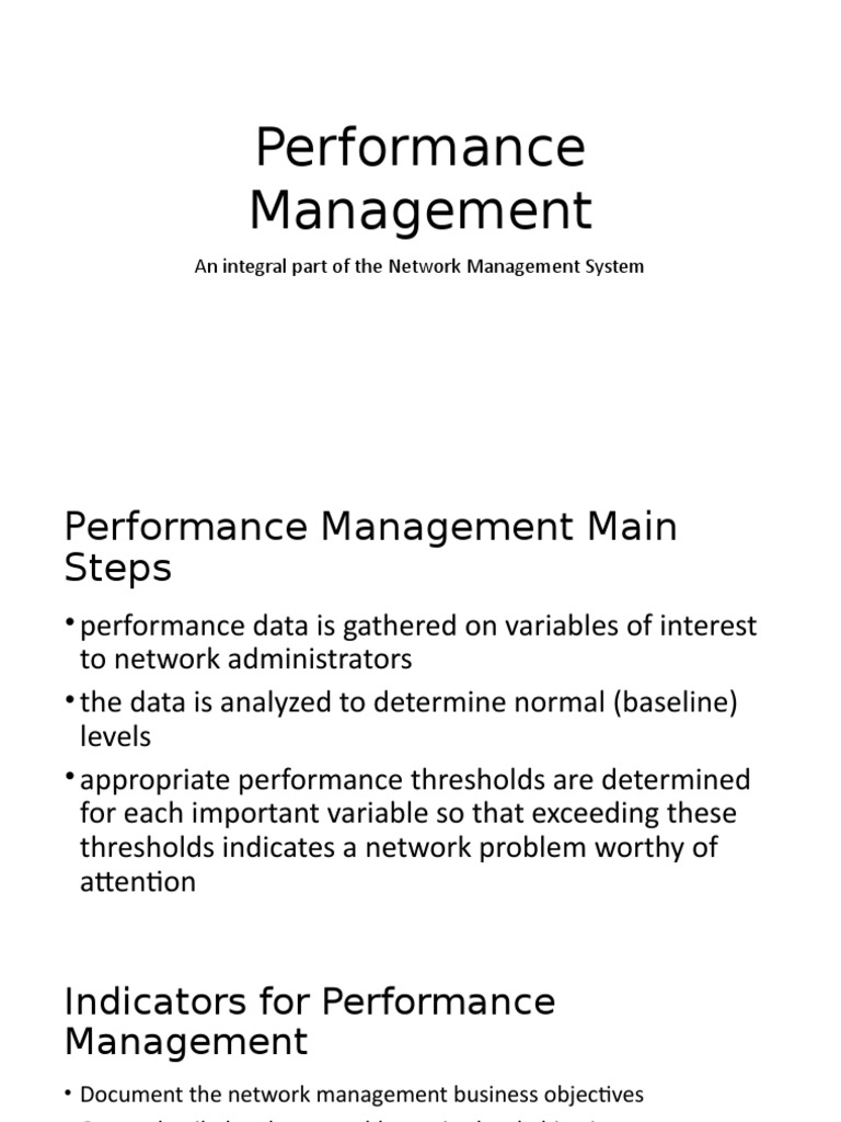 Network Performance Management Steps | PDF | Business | Computers