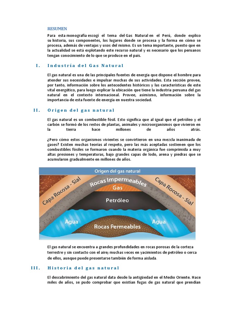 Gas Natural en Perú: Historia y Usos | PDF | Gas natural | Gas natural ...