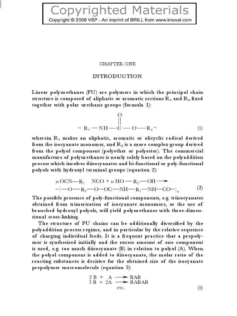 Polyurethane Synthesis Overview | PDF | Polyurethane | Polymers