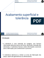 Aula 3 - Acabamento Superficial e Tolerância