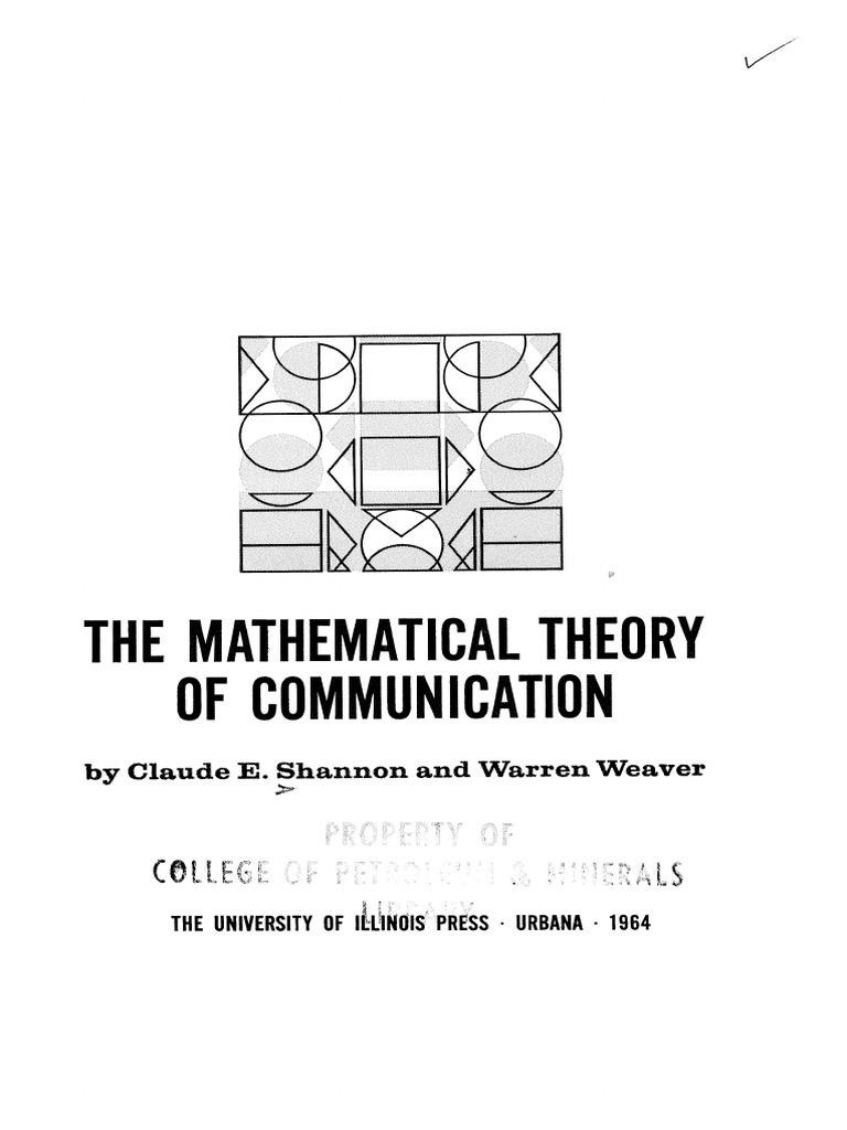 Mathematical Theory of Communication - Shannon | PDF