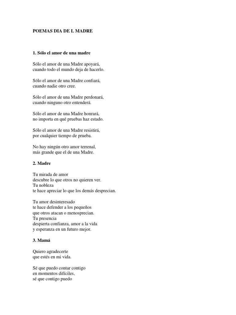 Poemas para el Día de la Madre | PDF | Amor | Religión y creencia