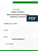 Unidad 2 Tarea 1 Principios Homeopáticos, Herbolarios y de Acupuntura