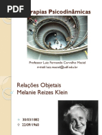 Teorias Psicodinamicas - Relações Objetais - Klein