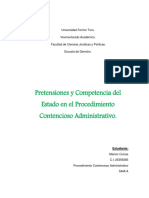 Pretensiones y Competencia Del Estado en El Procedimiento Contencioso Administrativo