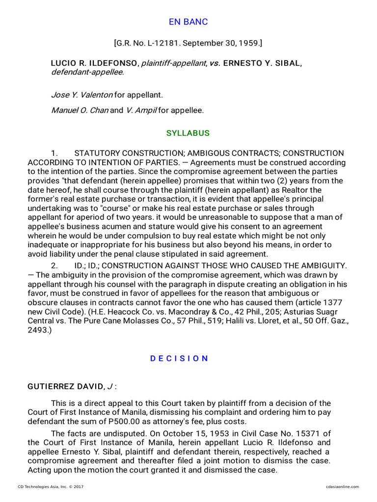 1959Ildefonso v. Sibal PDF Real Estate Broker Complaint