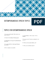 Extemporaneous Speech Topicsxhbhwe