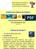 Aula de Química Analítica (Gildo), Cátions do Grupo II.ppt