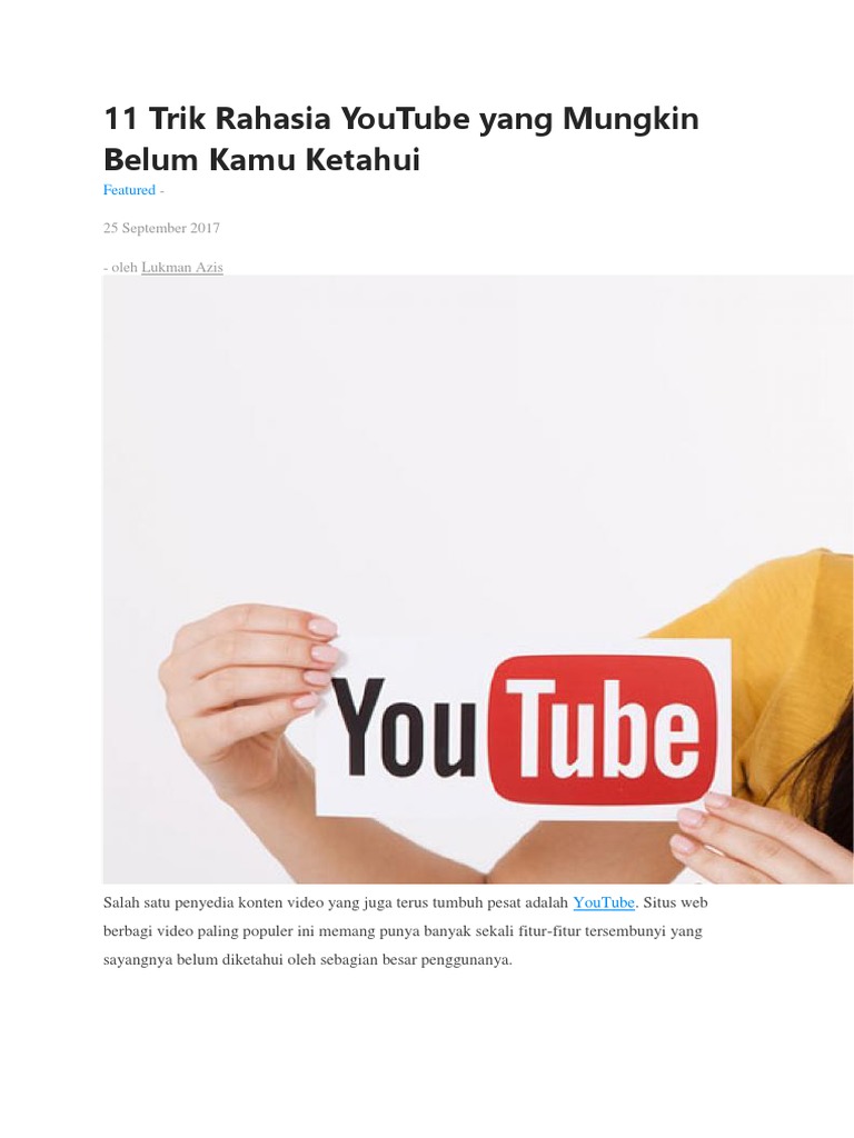 Trik YouTube untuk Pengguna Pro | PDF