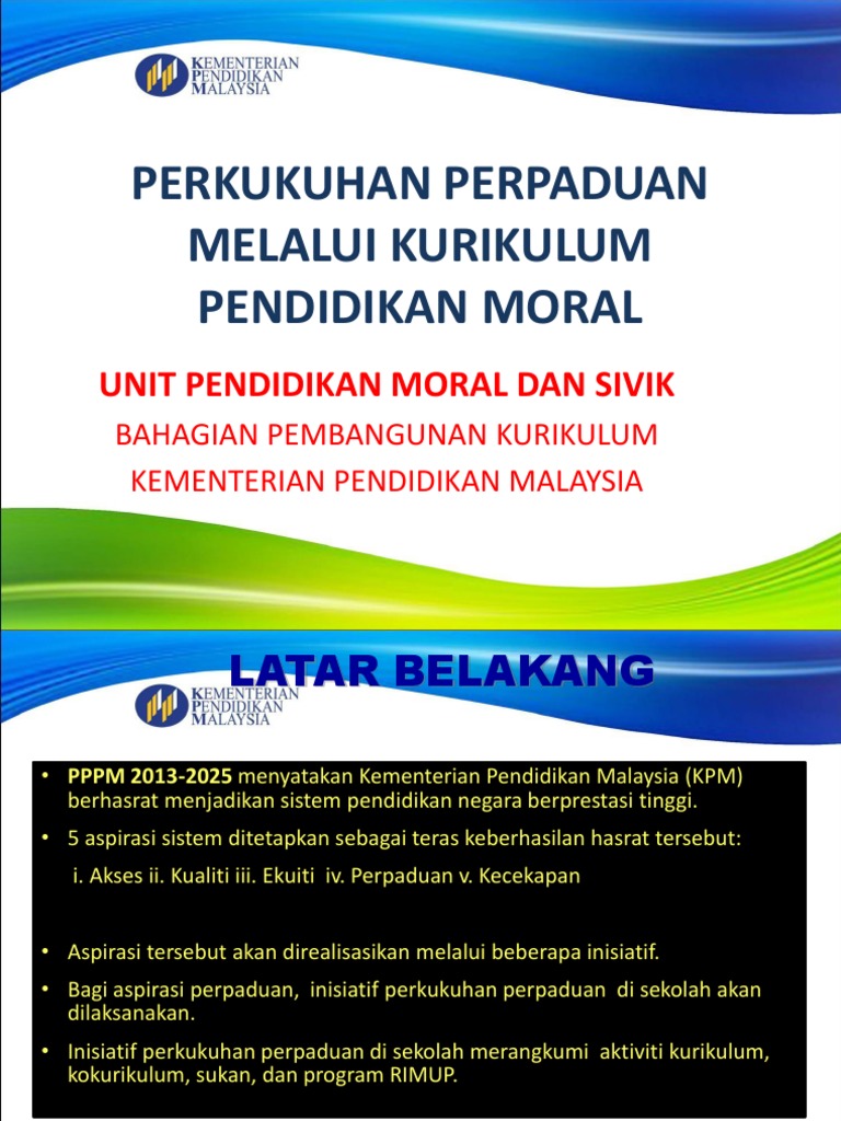 Perpaduan Moral Pdf