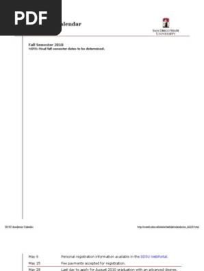 SDSU Academic Calendar | PDF | Thesis | Postgraduate Education