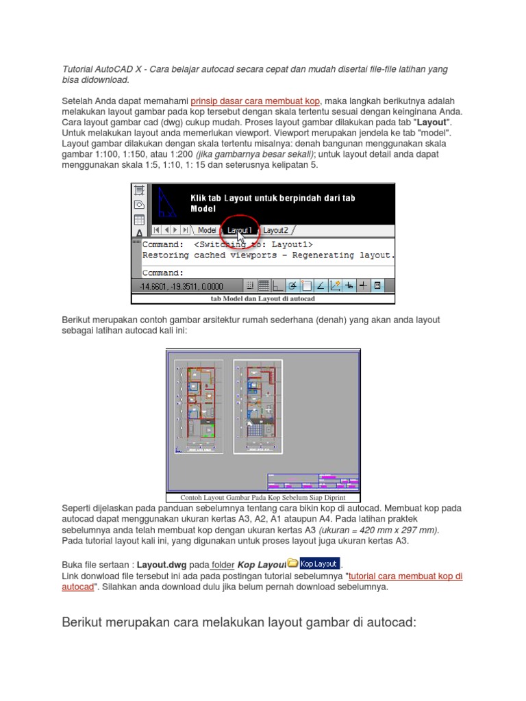 Cara Membuat Layout Autocad Cara Membuat Layout Autocad