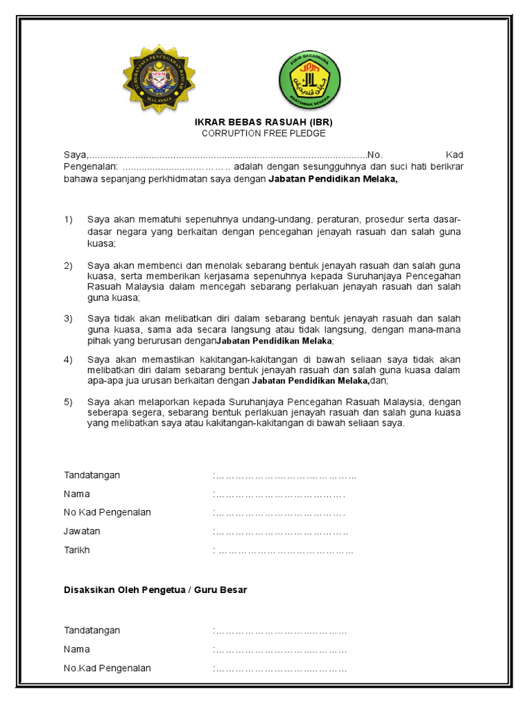 Ikrar Bebas Rasuah | PDF