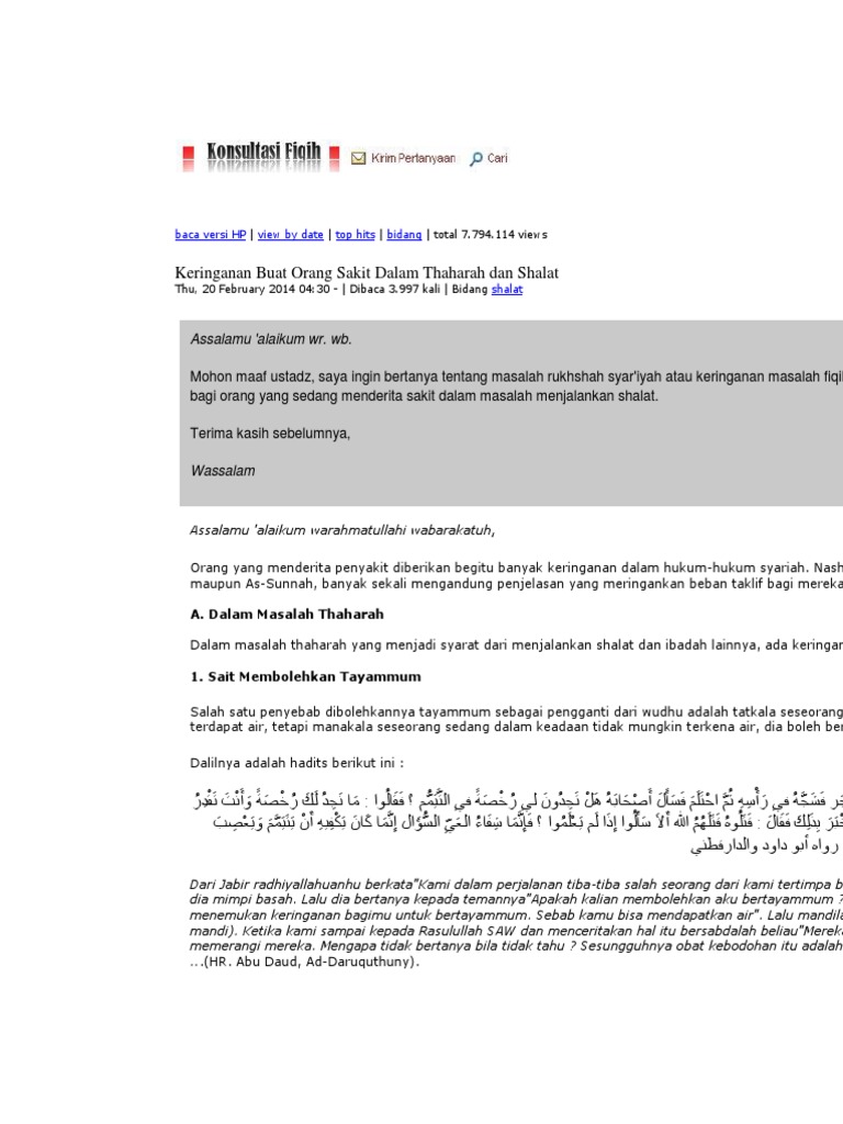 Shalat Bagi Orang Sakit Pdf