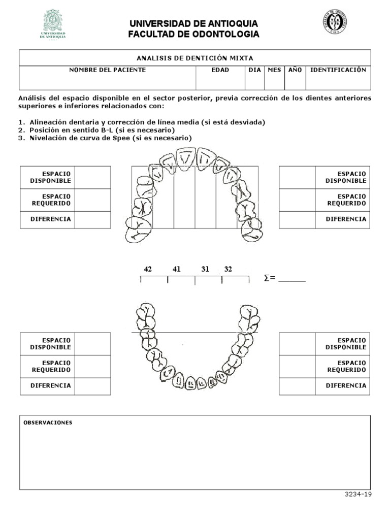 Analisis de Dentición Mixta