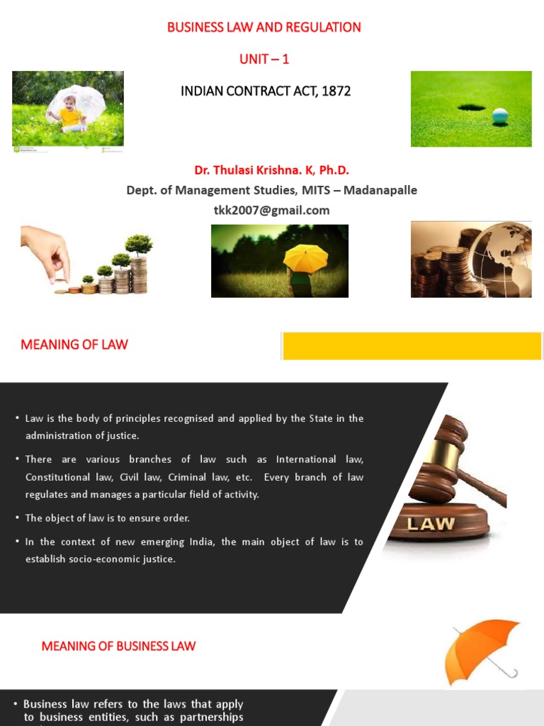 Unit 1 TK Introduction Indian Contract Act | PDF | Offer And Acceptance ...