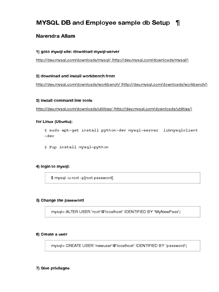 MySQL Employee Database Setup Guide | PDF