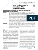 Endourology and Stones Predictive Value of Leukocytosis For Infectious Complications After Percutaneous Nephrolithotomy