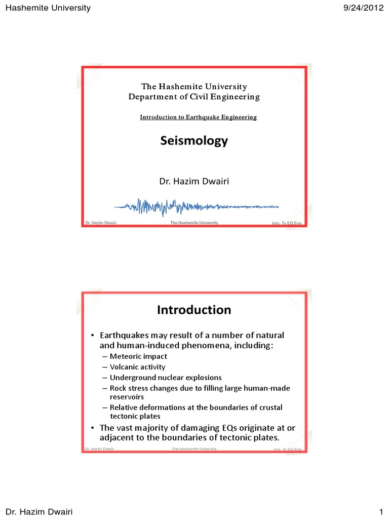 Lecture 2 Seismology Pdf Fault Geology Earthquakes