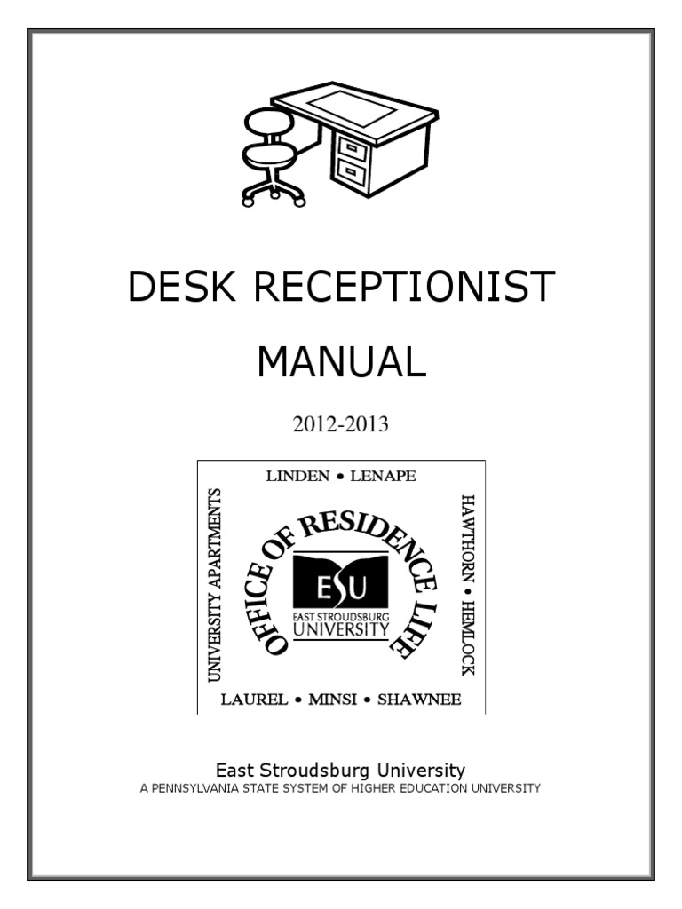 Desk Receptionist Manual East Stroudsburg University PDF Double