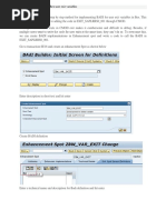 Badi Implementation for Bex User Exit Variables