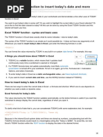 Excel TODAY Function To Insert Todays Date and More