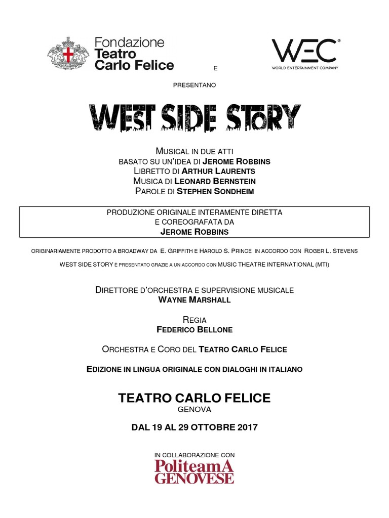 Orari Di Programmazione Di West Side Story