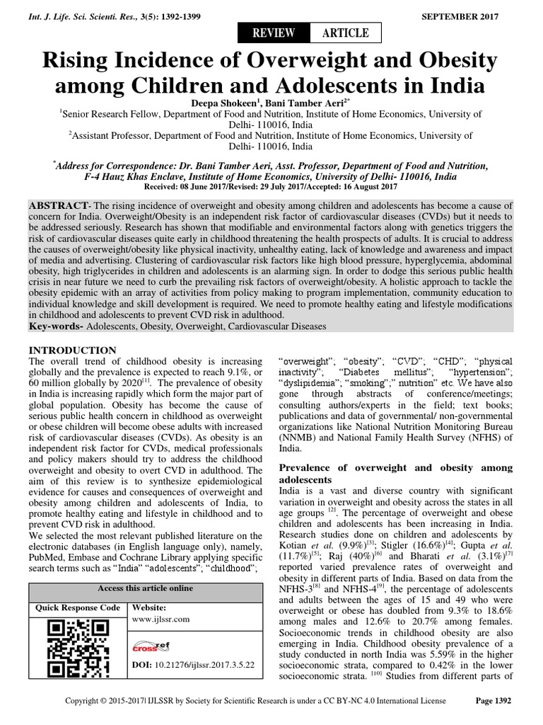 Rising Incidence of Overweight and Obesity Among Children and ...