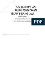 Analisis Kandungan Kurikulum Pendidikan Islam Bidang Jawi