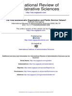 The Post-Bureaucratic Organization and Public Service Values1