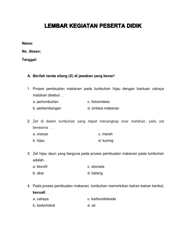 LKPD Mandiri IPA Kelas 5