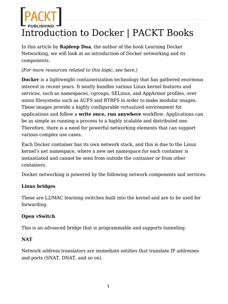 Introduction To Docker - PACKT Books: Rajdeep Dua, The Author of The ...