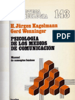 Psicología de Los Medios de Comunicación - Kagelmann Jurgen, Wenninger Gerard