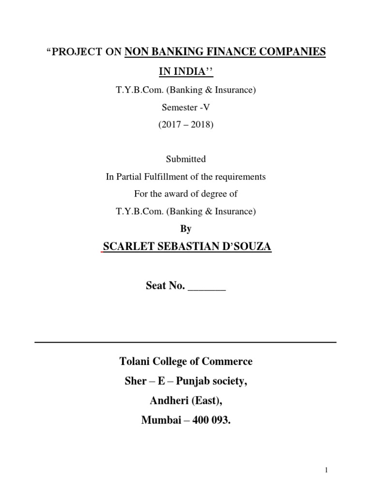 Project Report GST | PDF | Non Bank Financial Institution | Banks