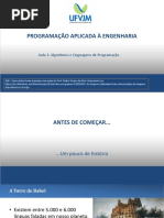 Aula 1 - Algortimos e Linguagens de Programação