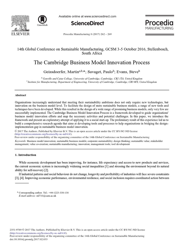 The Cambridge Business Model Innovation Process PDF | PDF | Business ...