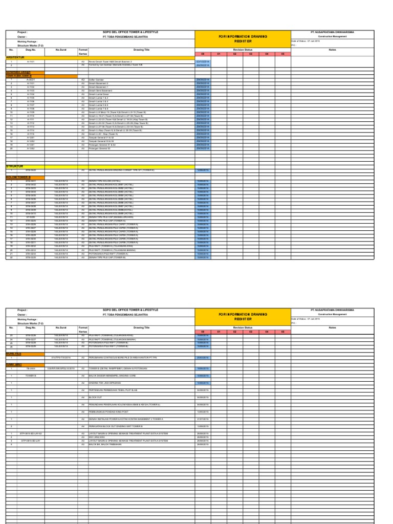 DRAWING LIST updated.xls | Real Estate Law | Engineering