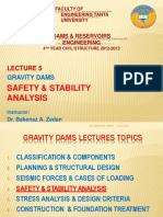 Safety & Stability Analysis: Gravity Dams