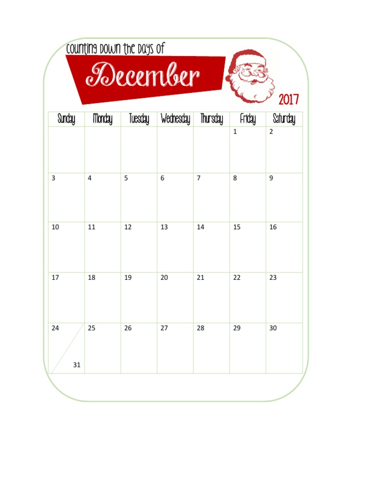 December Daily Calendar | PDF