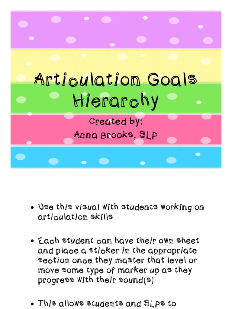 Articulation Goals Hierarchy | PDF