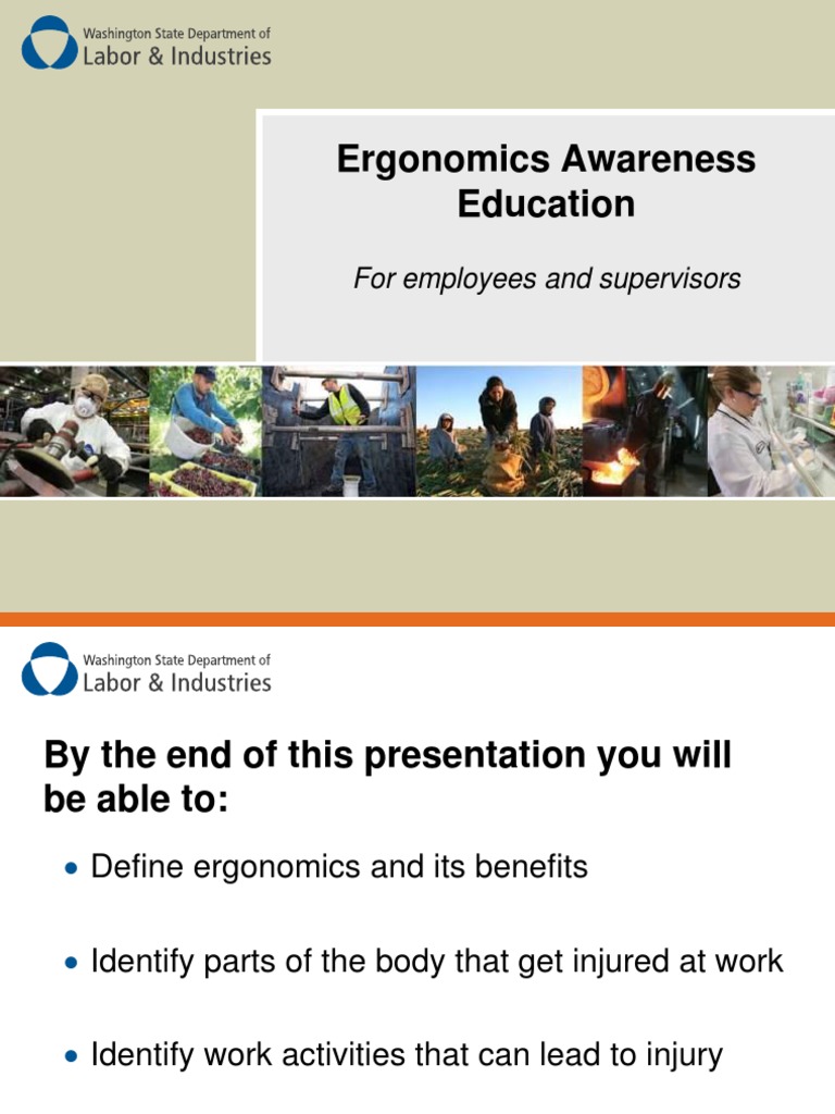 Ergonomics Awareness Training Guide | PDF | Human Factors And ...