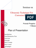 Ultrasonic Technique For Corrosion Detection: Seminar On