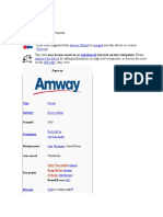 Amway: Navigation Search Merged Discuss Improve The Article Talk Page