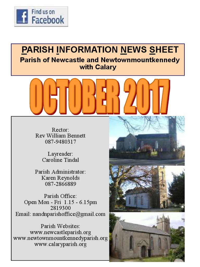 News October 2017 Parishes of Newcastle & Newtownmountkennedy With